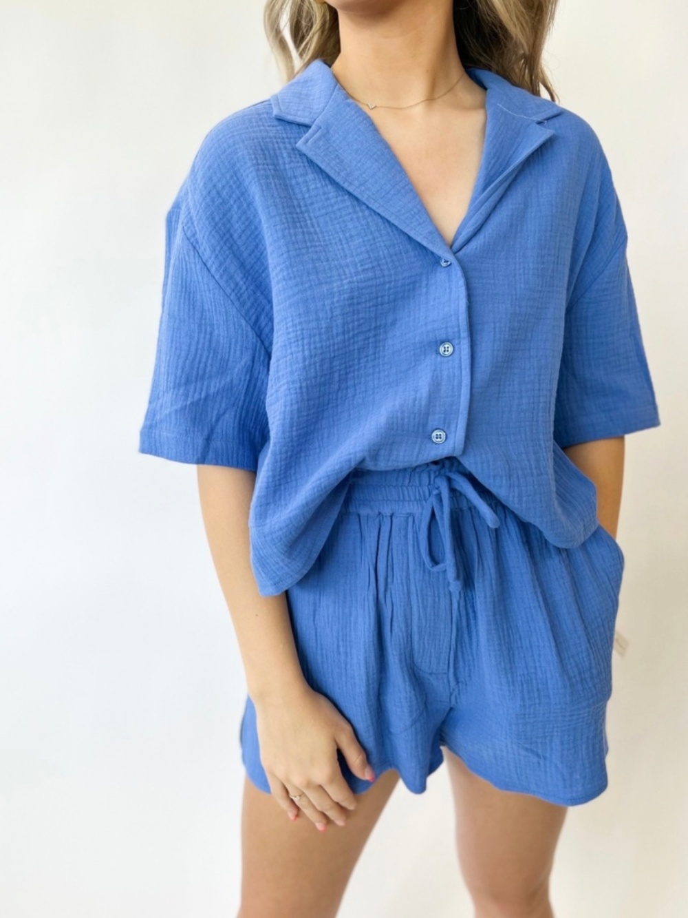 NWT - STEVE MADDEN SET - BLUE GAUZE - SIZE L